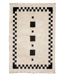 Fajr– Beni Ourain Black and White Rug – Geometric Custom Rug