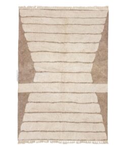 Hadiya- Beni Ourain Beige And White Rug - Custom Made Striped Carpet