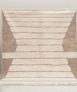 Alternative view of Hadiya- Beni Ourain Beige And White Rug - Custom Made Striped Carpet