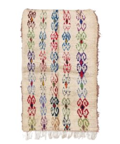 Ilham- Authentic Azilal Colorful Rug 4x7 - Vintage Moroccan Rug- Geometric carpet