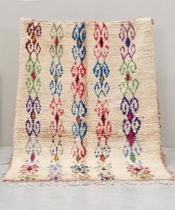 Alternative view of Ilham- Authentic Azilal Colorful Rug 4x7 - Vintage Moroccan Rug- Geometric carpet