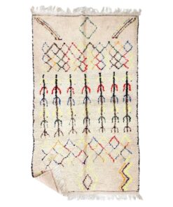 Joud - Authentic Azilal Colorful Rug 5x8 - Vintage Moroccan Rug- Geometric carpet