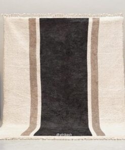 Alternative view of Lamis– Black & White Moroccan Rug– Beni Ourain Custom Geometric carpet