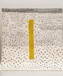 Alternative view of LAYTH – Beni Ourain Custom Moroccan Rug – White and Black Dotted Rug