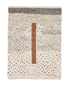 LAYTH – Beni Ourain Custom Moroccan Rug – White and Brown Dotted Rug