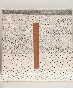 Alternative view of LAYTH – Beni Ourain Custom Moroccan Rug – White and Brown Dotted Rug