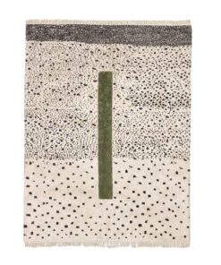 LAYTH – Beni Ourain Custom Moroccan Rug – White and Green Dotted Rug