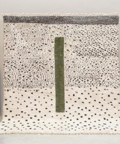 Alternative view of LAYTH – Beni Ourain Custom Moroccan Rug – White and Green Dotted Rug
