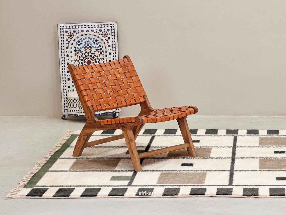 Nima – Beni Ourain Black and Beige Rug – Geometric Custom Rug - Image 5