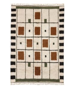 Nima – Beni Ourain Black and Brown Rug – Geometric Custom  Rug