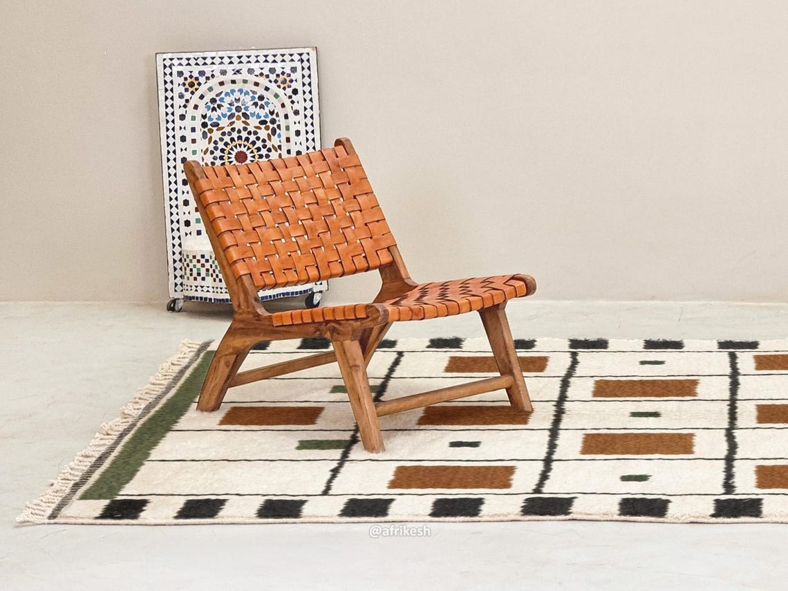 Nima – Beni Ourain Black and Brown Rug – Geometric Custom Rug - Image 5