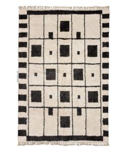 Nima – Beni Ourain Black and White Rug – Custom Geometric Rug