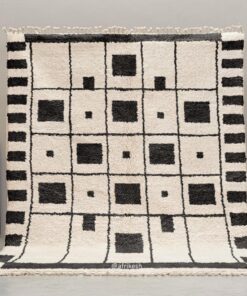 Alternative view of Nima – Beni Ourain Black and White Rug – Custom Geometric Rug