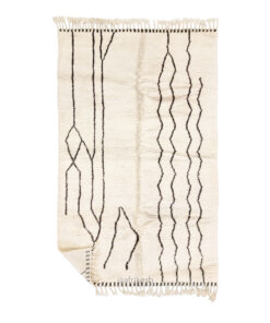 Soraya White and Black Moroccan Rug | Beni Ourain Striped Carpet  6x10