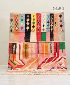 Alternative view of Taha- Vintage Moroccan Rug 5x8 - Handmade Boujaad Colorful Abstract Rug