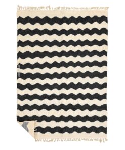 Targa - White And Black Striped Beni Ourain Rug - Custom Made