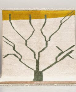 Alternative view of Tazdayt – Green And White Rug – Beni Ourain Abstract Custom Rug