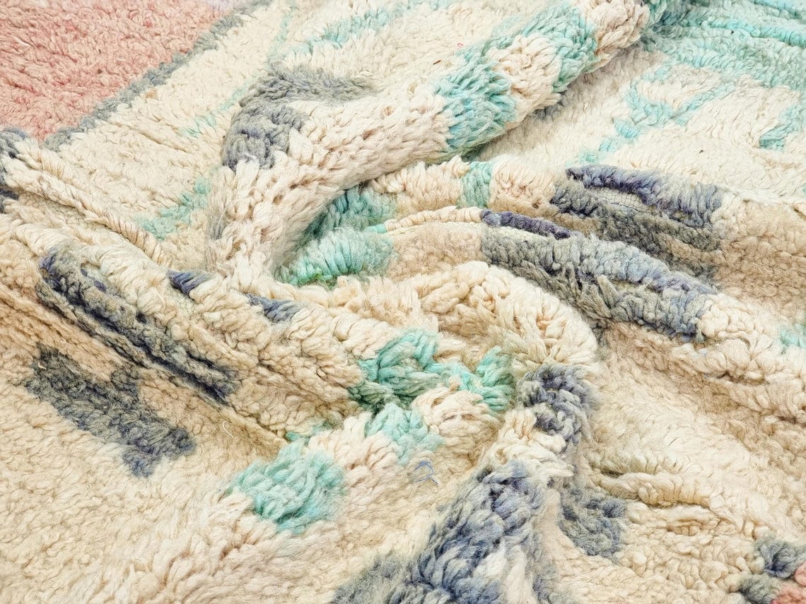 Zina- Cream And Brown Rug - Wool Boujaad Abstract Rug 5x8 - Image 7