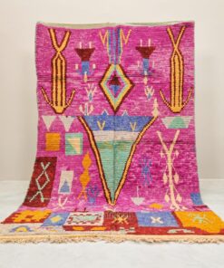 Alternative view of Dima - Purplish Pink Moroccan Rug - Vintage Boujaad Rug 5x8