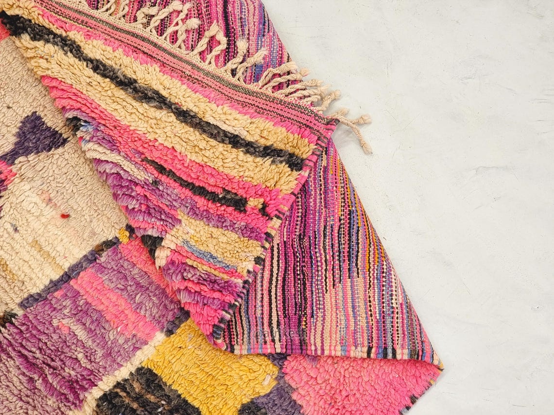 Iqbal- Multicolor Moroccan Rug - Handmade Boujaad Abstract Rug 5x9 - Image 8