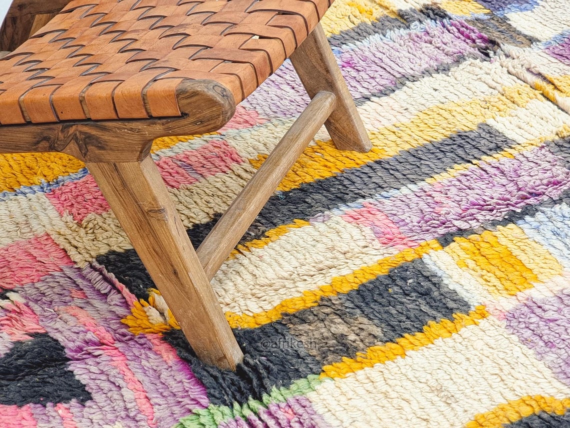 Iqbal- Multicolor Moroccan Rug - Handmade Boujaad Abstract Rug 5x9 - Image 6