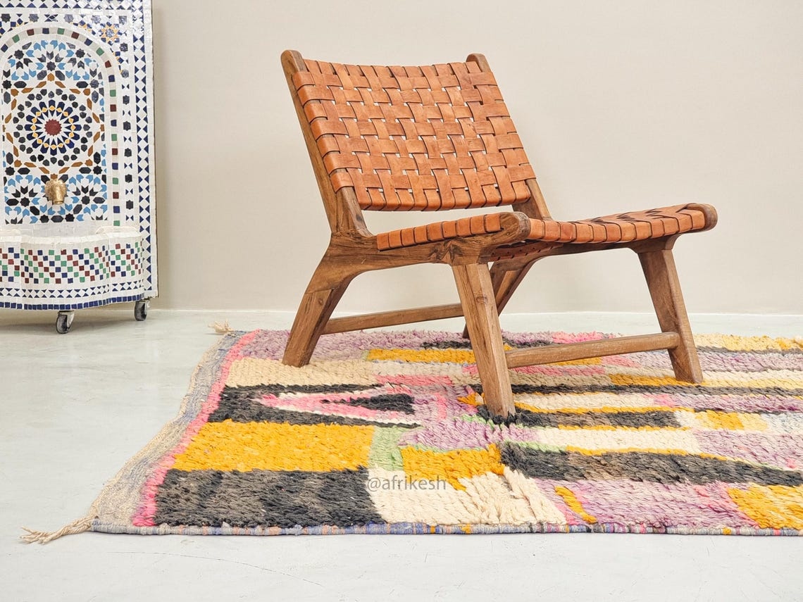 Iqbal- Multicolor Moroccan Rug - Handmade Boujaad Abstract Rug 5x9 - Image 5