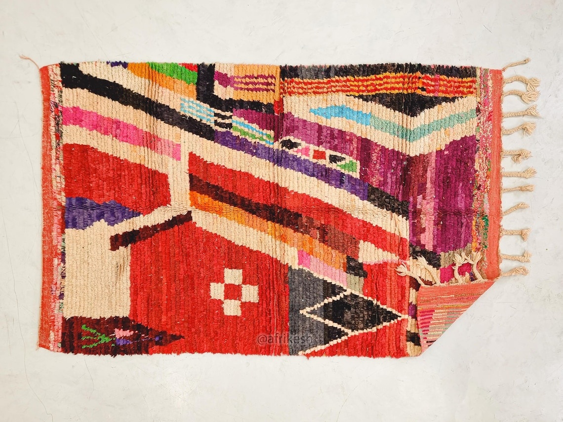 Massinissa- Boujaad Moroccan Rug 5x8 - Vintage Colorful Moroccan Rug - Image 8