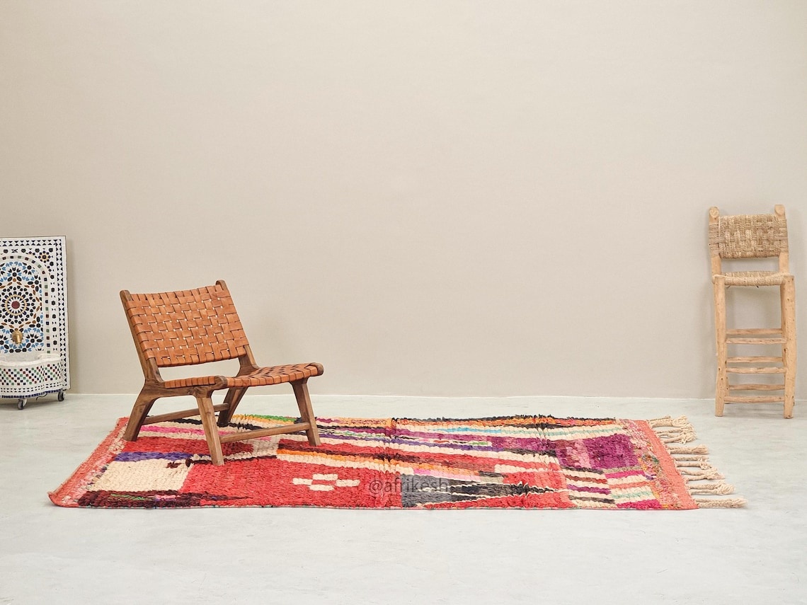 Massinissa- Boujaad Moroccan Rug 5x8 - Vintage Colorful Moroccan Rug - Image 4