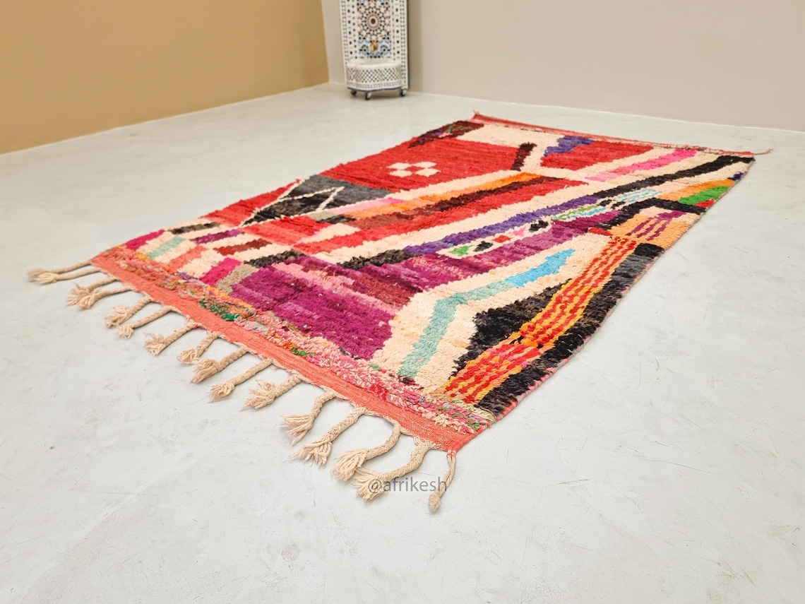 Massinissa- Boujaad Moroccan Rug 5x8 - Vintage Colorful Moroccan Rug - Image 3