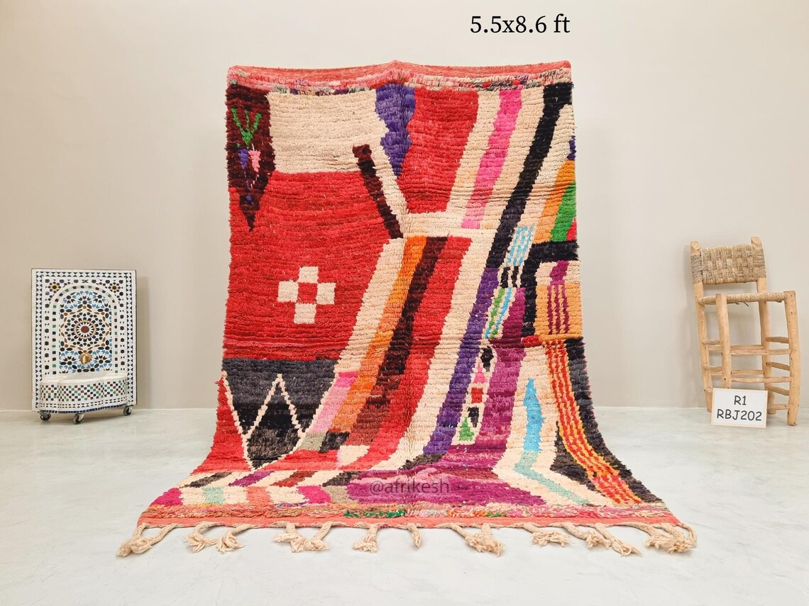 Massinissa- Boujaad Moroccan Rug 5x8 - Vintage Colorful Moroccan Rug - Image 2
