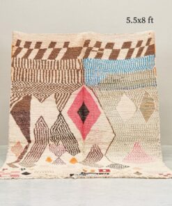 Alternative view of Soukaina - Vintage Moroccan Rug 5x8- Brown And White Boujaad Moroccan Rug