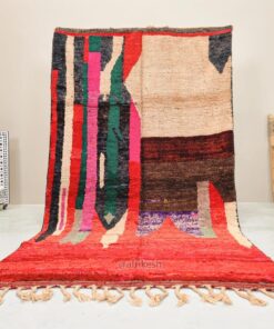 Alternative view of Taziri- Vintage Moroccan Rug - Red Boujaad Moroccan Rug 5x9