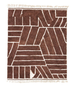 Chorok – Moroccan Brown Rug – Beni Ourain Abstract Rug – Custom Sizes