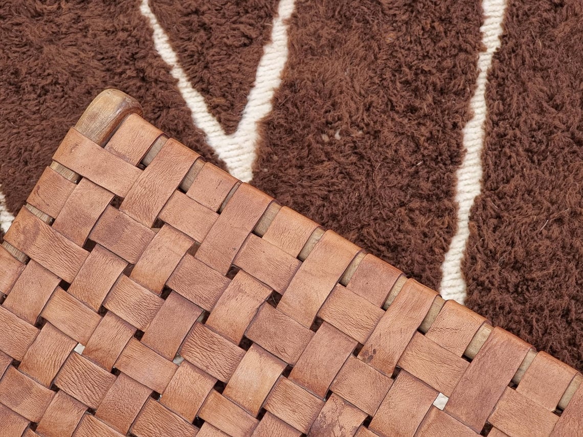 Chorok – Moroccan Brown Rug – Beni Ourain Abstract Rug – Custom Sizes - Image 9