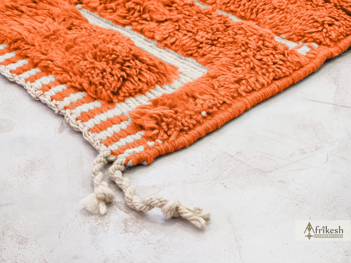 Rauwya – Moroccan Orange Rug– Beni Mrirt Tufted Custom Carpet - Image 5
