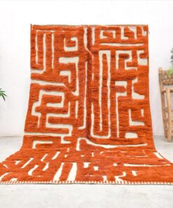 Alternative view of Rauwya –  Moroccan Orange Rug– Beni Mrirt Tufted Custom Carpet