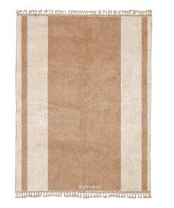 Abrid - Beni Ourain Beige And White Rug - Moroccan Striped Carpet