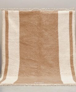Alternative view of Abrid - Beni Ourain Beige And White Rug - Moroccan Striped Carpet