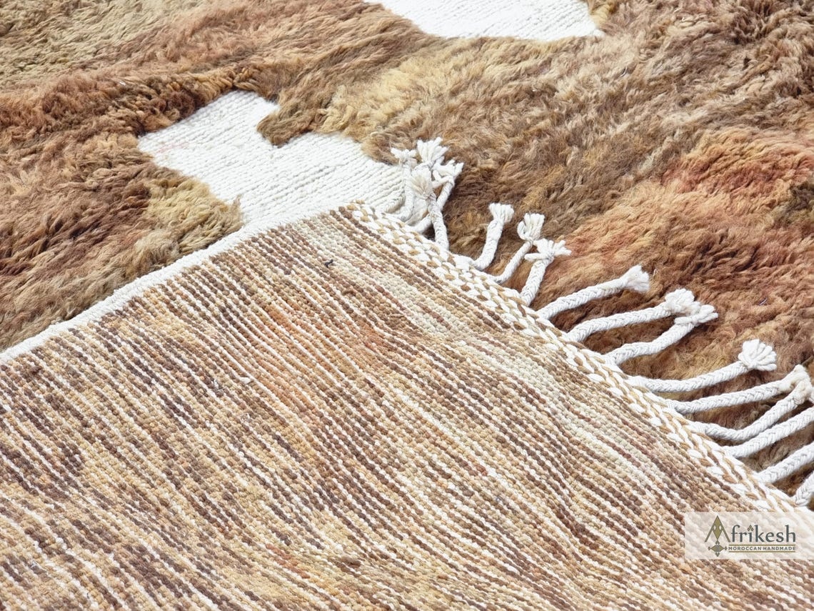 Afulki - Brown And White Tufted Rug – Beni Ourain Moroccan Rug – Custom Sizes - Image 6