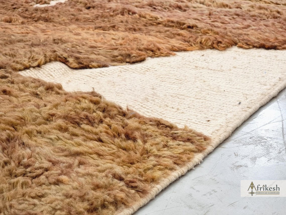Afulki - Brown And White Tufted Rug – Beni Ourain Moroccan Rug – Custom Sizes - Image 7