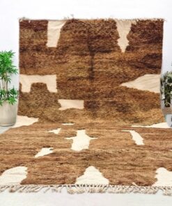 Alternative view of Afulki - Brown And White Tufted Rug – Beni Ourain Moroccan Rug – Custom Sizes