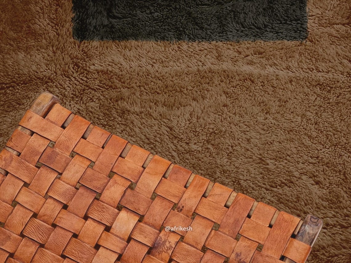 Amber – Brown and Black Moroccan Rug | Beni Ourain Striped Rug – Custom Sizes - Image 4