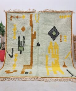 Alternative view of Ayla – Moroccan Abstract Rug – Beni Ourain Green & Brown Rug