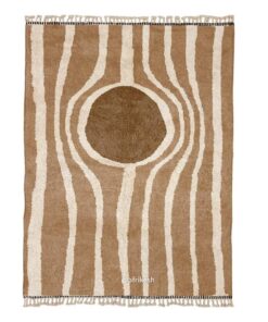 Azru– Brown and White Striped Rug | Moroccan Beni Ourain Rug – Custom Sizes