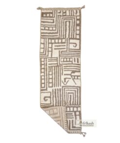 Ramad – Gray and White Moroccan Rug – Beni Ourain Striped Runner