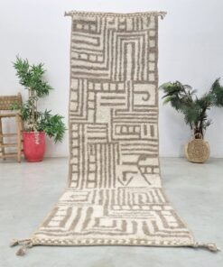 Alternative view of Ramad – Gray and White Moroccan Rug – Beni Ourain Striped Runner