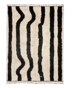 Ramlia – Black and White Moroccan Rug | Beni Ourain Striped Rug – Custom Sizes