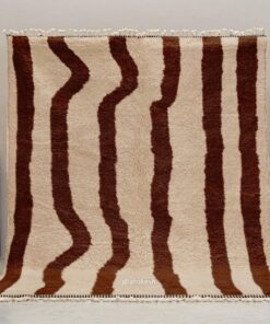 Alternative view of Ramlia – Brown and Beige Moroccan Rug | Beni Ourain Striped Rug – Custom Sizes