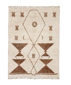 Shadi– Beni Ourain Brown and White Moroccan Rug – Custom Geometric Rug
