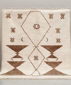 Alternative view of Shadi– Beni Ourain Brown and White Moroccan Rug – Custom Geometric Rug